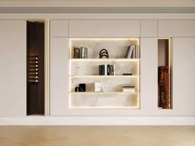 light luxury style decorative cabinets 3D model