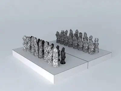 Chessboard chess board with figurines Free 3D model