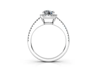 aj-011 halo diamond engagement ring 3D print model