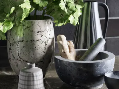 Kitchen Decoration Set 3D model