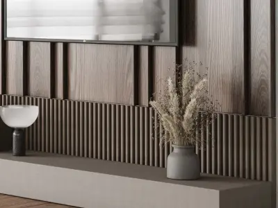 Tv Wall Set 09 Low-poly 3D model