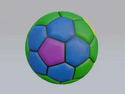  Rainbow Soccer Ball Low-poly 3D model