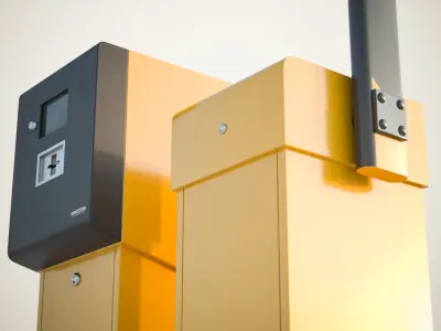 Yellow road barrier 3D model