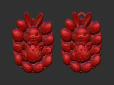 Easter rabbit eggs decor  3D print model