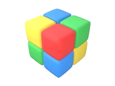 Rubiks Cube Icon v1 001 Low-poly 3D model