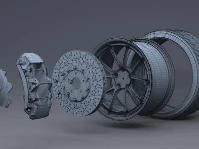 disc brake - wheel 3D model