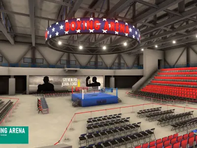 Boxing arena - fighting show 3D model