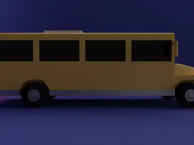 Scholar Bus Low Poly Low-poly 3D model