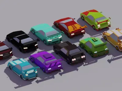 Lowpoly Racing Car Low-poly 3D model purchase