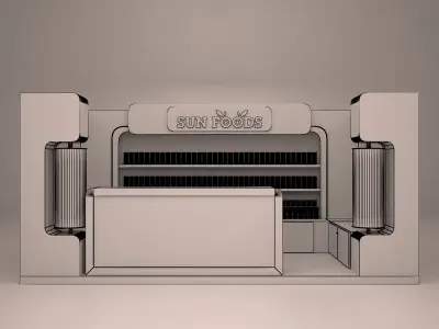 exhibition-stand-booth display stand for cosmetics 3D model