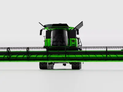 High-Detail Combine Harvester CR1090 Green Premium Low-poly  Low-poly 3D model