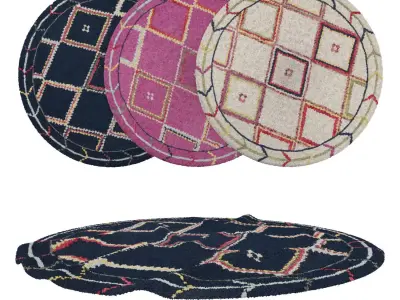 Round Rug Set 27 3D model