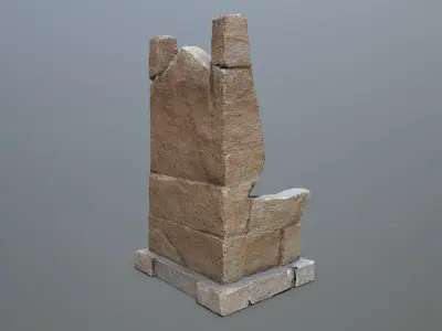 Stone Throne Low-poly 3D model