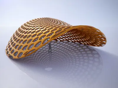 Open canopy structure with round perforations modern 3D model