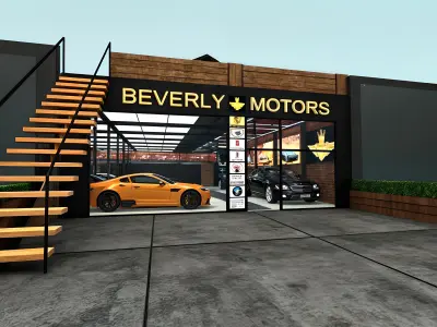 Luxury Car Showroom Design Low-poly 3D model