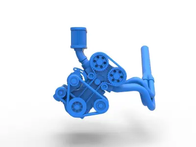 Engine of Midget car Scale 1 to 25 3D print model