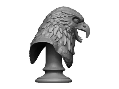 eagle head bust 3D print model