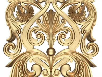 Carved Plaster Molding Decoration 018 Low-poly 3D model