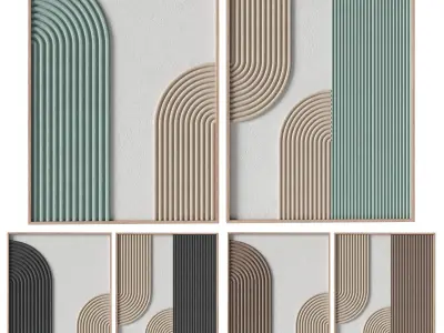 Relief artwork 37 - 3d art wall decor - Panels 3D model