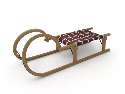 Wooden Sledge 3D model
