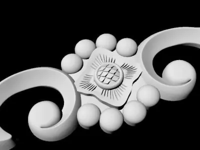 Central decor ornament for furniture 3D model 129