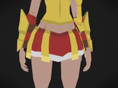 Colorly - Spartan Girl - Game Ready - Rigged - Customizable Low-poly 3D model