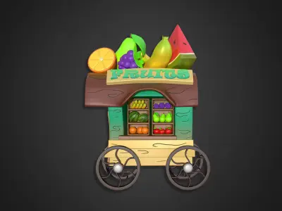 Asset - Cartoons - Food Car -  Fruits Car 3D model