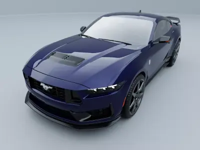 Ford Mustang 2024 with interior 3D model