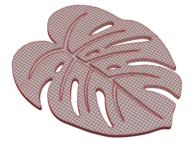 Monstera leaf hot pad coaster decoration 3D print model