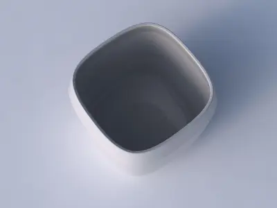 Vase quadratic stumpy with horizontal sections 3D print model