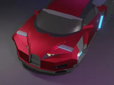 Bugati futuristic car 3D model