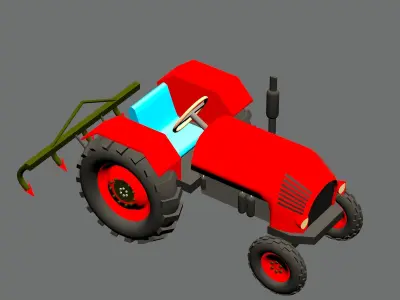 cartoon tractor 3D model