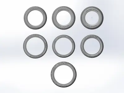 Set of tyres for scale models 3D print model