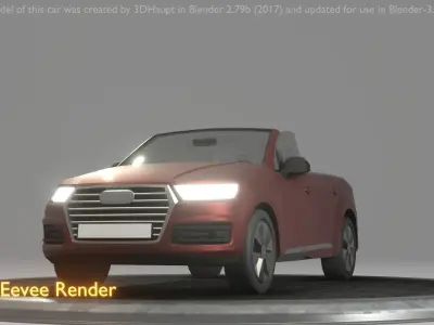 City Car 84 SUV Cabrio Open Type-B Brown Low-poly 3D model