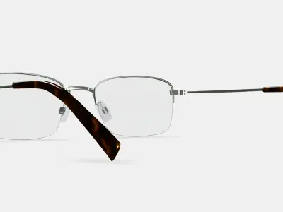 Armando Eyeglasses in Polished Silver 3D model