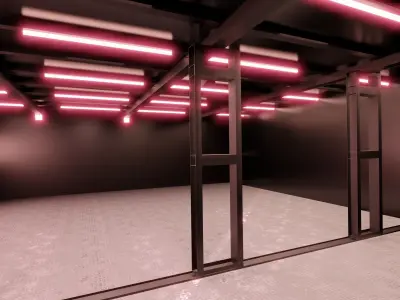 Car studio interior 3D model