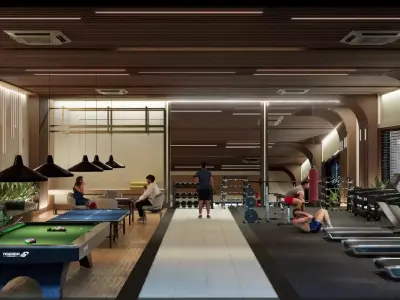 Luxury Gym and Indoor Games 3D Model Low-poly 3D model