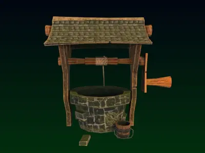 Old Well Game asset Low-poly 3D model