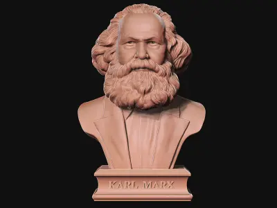 Karl Marx 3D printable sculpture 3D print model