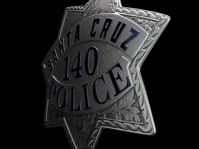 Santa Cruz Police badge Low-poly 3D model