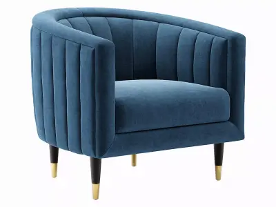 Fluted Juno Velvet Occasional Chair 3D model