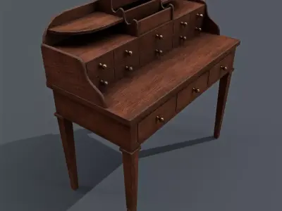 Vintage Pbr Desk Low-poly 3D model