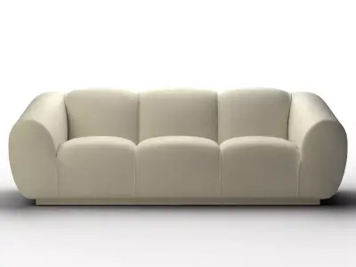 Brianna Cream Velvet Sofa Low-poly 3D model