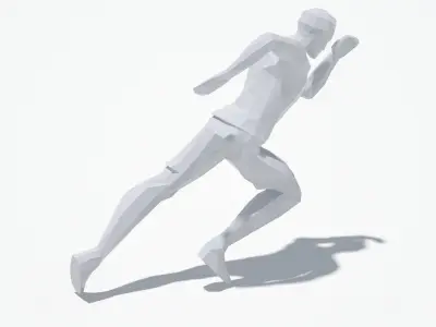 Runner Low Poly Sport Pose Low-poly 3D model