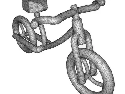 Wooden Bicycle Toy Low-poly 3D model