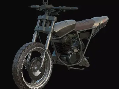 Monoshooter dirt bike Low-poly 3D model