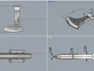 Axe pendant model 623 3D print model
