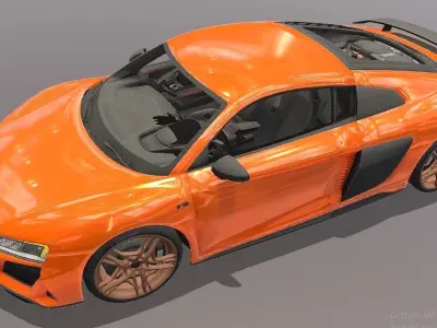 Audi R8 Decennium Low-poly 3D model