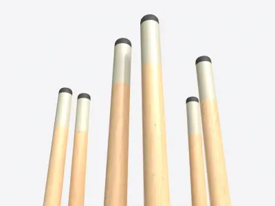 Billiard 6 Cue Free Floor Rack 3D model