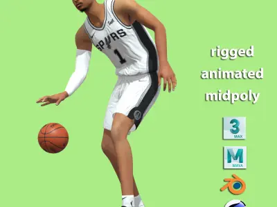 3D Rigged Victor Wembanyama Spurs NBA 3D model